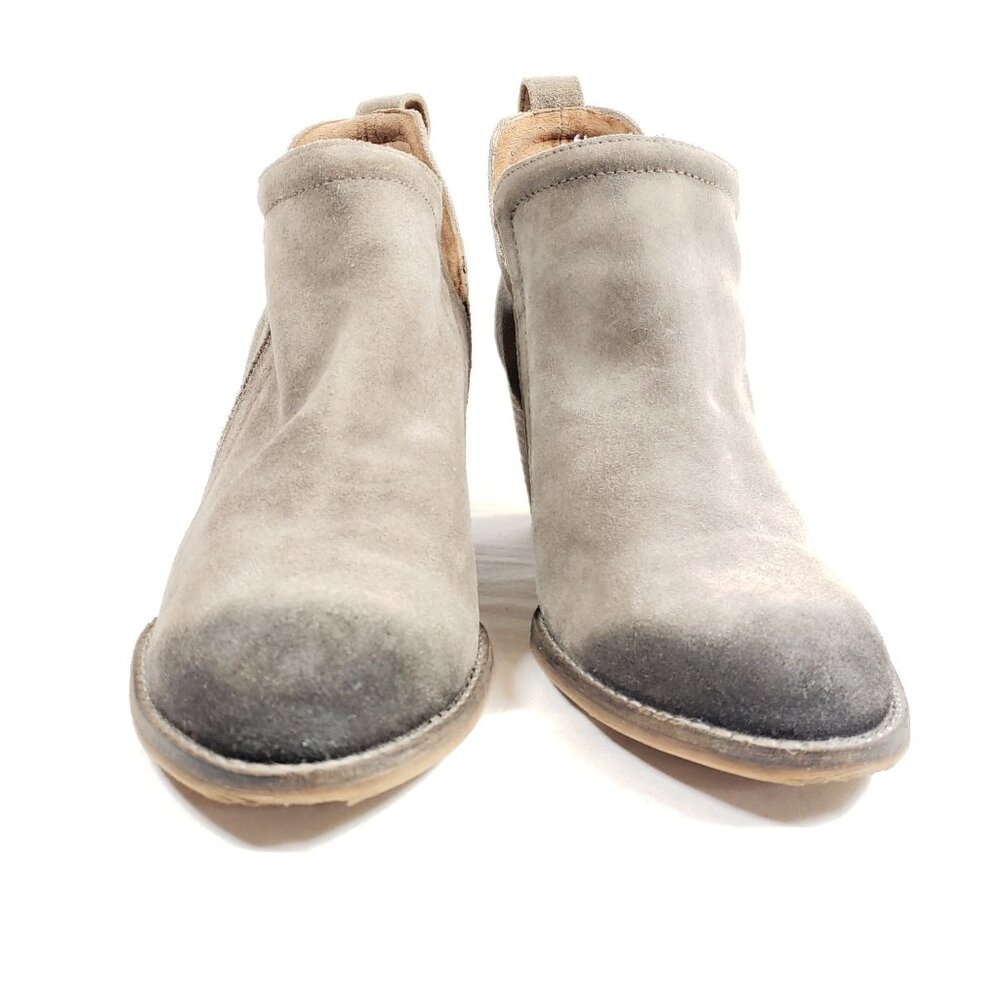 Jeffrey Campbell Womens Size 9 Taupe Suede Slip-On Ankle Booties Block Heel - Picture 6 of 8